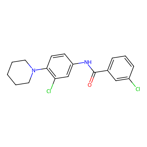 3-chloro-N-[3-chloro-4-(1-piperidinyl)phenyl]benzamide structure