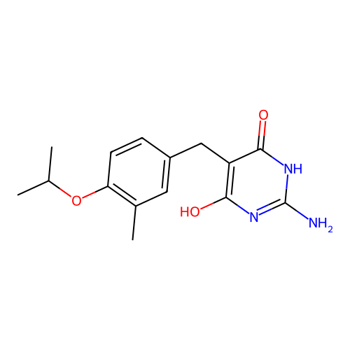 2-Amino-5-(4-isopropoxy-3-methylbenzyl)-4,6-pyrimidinediol structure