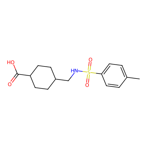 trans-4-({[(4-Methylphenyl)sulfonyl]amino}methyl)cyclohexanecarboxylic acid structure