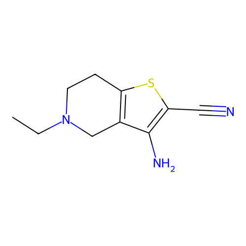3-amino-5-ethyl-6,7-dihydro-4H-thieno[3,2-c]pyridine-2-carbonitrile structure