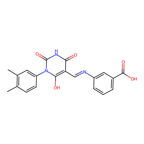 3-[[1-(3,4-dimethylphenyl)-2,4,6-trioxo-1,3-diazinan-5-ylidene]methylamino]benzoic Acid structure