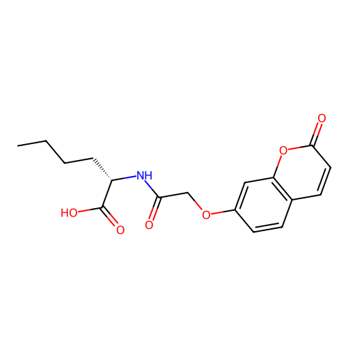 (S)-2-(2-((2-oxo-2H-chromen-7-yl)oxy)acetamido)hexanoic acid structure