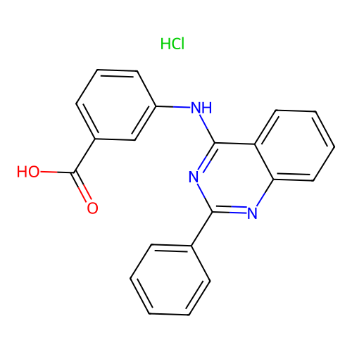 3-((2-Phenylquinazolin-4-yl)amino)benzoic acid hydrochloride structure