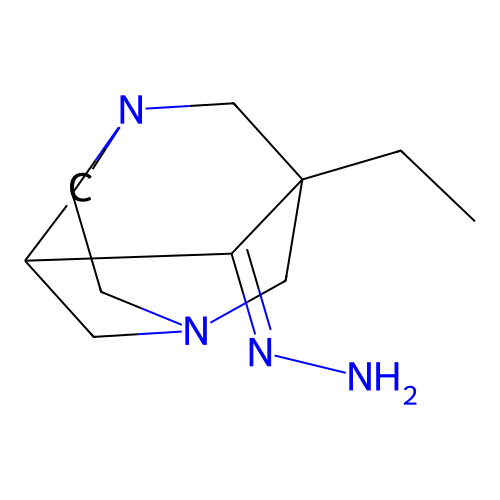 (1-Ethyl-3,6-diazatricyclo[4.3.1.13,8]undecan-9-ylidene)hydrazine structure