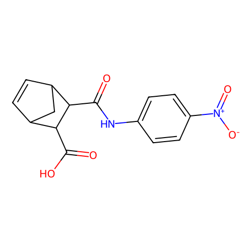 3-[(4-Nitrophenyl)carbamoyl]bicyclo[2.2.1]hept-5-ene-2-carboxylic acid structure