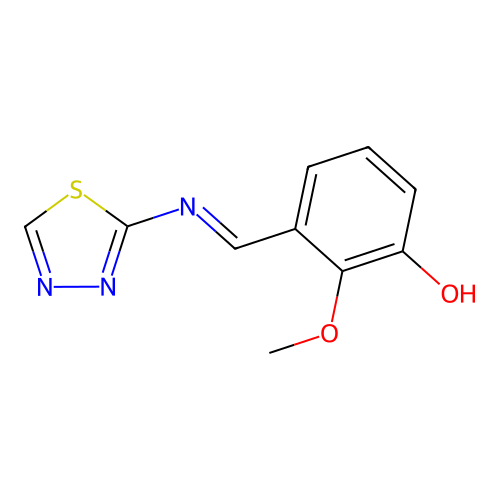 2-Methoxy-3-(1,3,4-thiadiazol-2-yliminomethyl)phenol structure