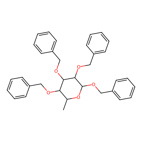 Benzyl 2,3,4-Tri-O-benzyl-L-rhamnopyranose structure