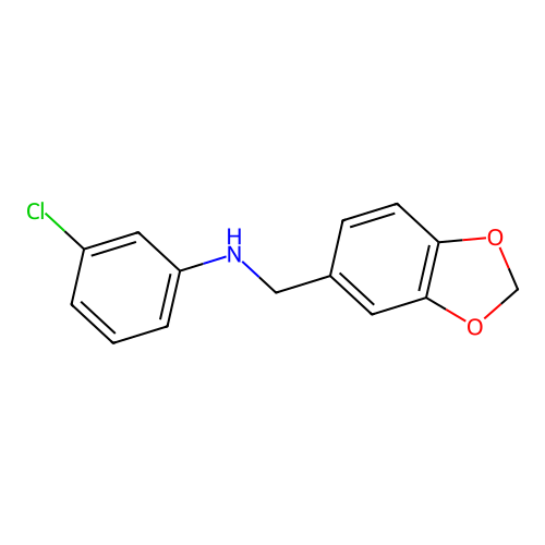 N-(1,3-benzodioxol-5-ylmethyl)-3-chloroaniline structure