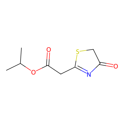 Propan-2-yl (4-oxo-4,5-dihydro-1,3-thiazol-2-yl)acetate structure