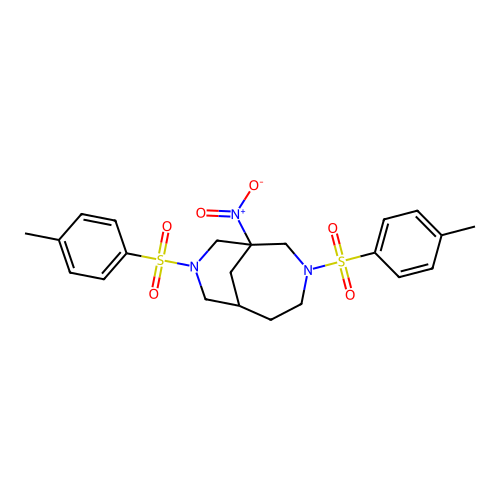 3,8-Bis[(4-methylphenyl)sulfonyl]-1-nitro-3,8-diazabicyclo[4.3.1]decane structure