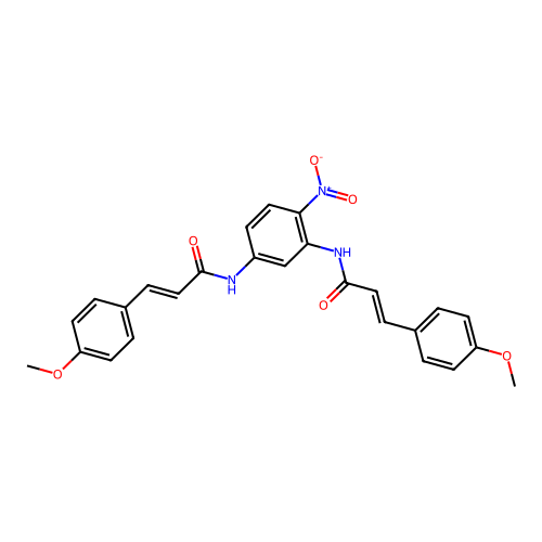 (E)-3-(4-methoxyphenyl)-N-[3-[[(E)-3-(4-methoxyphenyl)prop-2-enoyl]amino]-4-nitrophenyl]prop-2-enamide structure