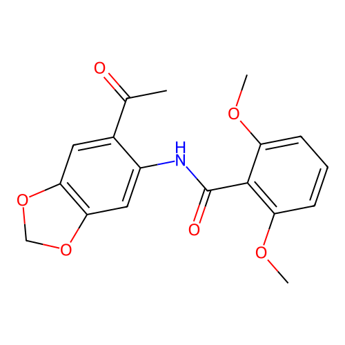 N-(6-acetyl-1,3-benzodioxol-5-yl)-2,6-dimethoxybenzamide structure