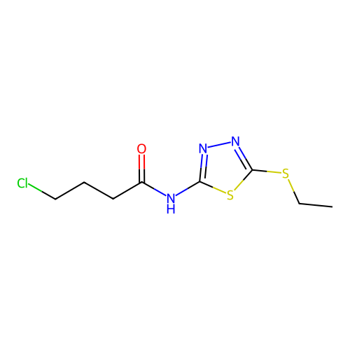 4-chloro-N-(5-ethylsulfanyl-1,3,4-thiadiazol-2-yl)butanamide structure