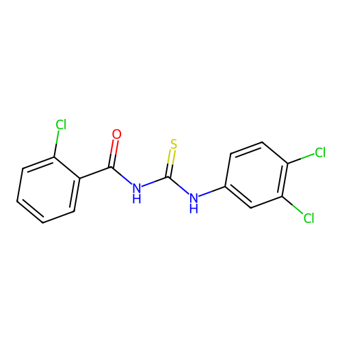 N-(2-chlorobenzoyl)-N'-(3,4-dichlorophenyl)thiourea structure