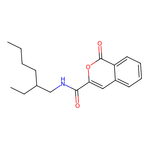 N-(2-ethylhexyl)-1-oxo-1H-isochromene-3-carboxamide structure