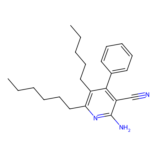 2-Amino-6-hexyl-5-pentyl-4-phenylnicotinonitrile structure