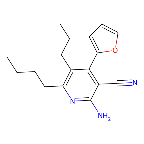 2-Amino-6-butyl-4-furan-2-yl-5-propyl-nicotinonitrile structure