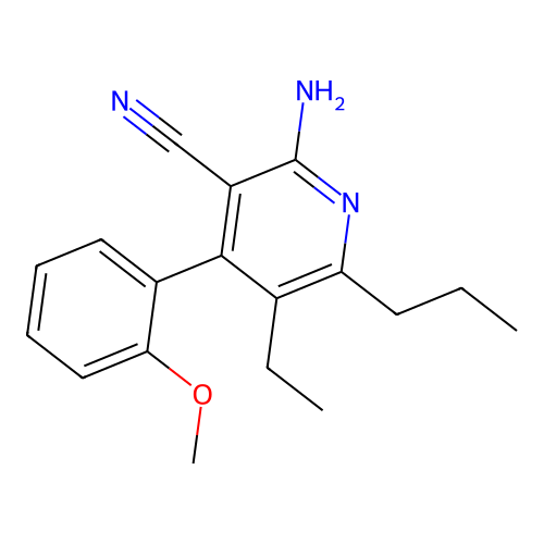 2-Amino-5-ethyl-4-(2-methoxyphenyl)-6-propylpyridine-3-carbonitrile structure
