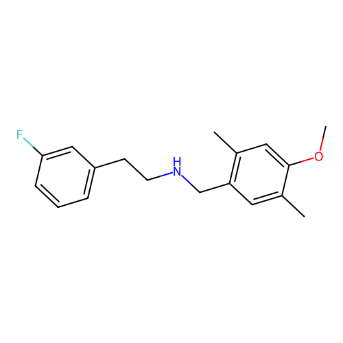 2-(3-fluorophenyl)-N-(4-methoxy-2,5-dimethylbenzyl)ethanamine structure