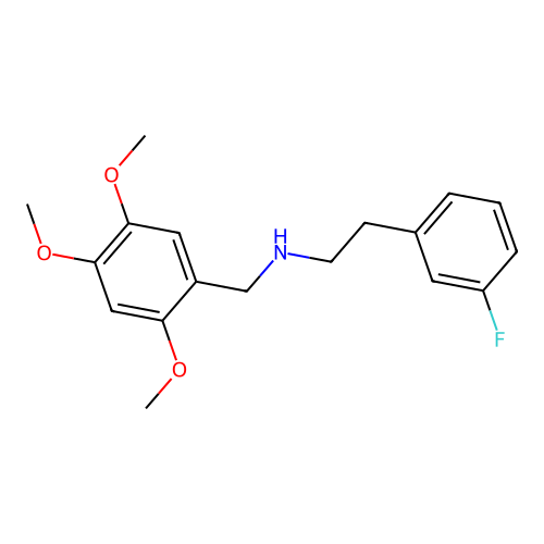 2-(3-fluorophenyl)-N-(2,4,5-trimethoxybenzyl)ethanamine structure