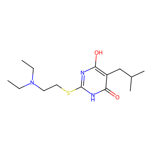 2-((2-(diethylamino)ethyl)thio)-6-hydroxy-5-isobutylpyrimidin-4(3H)-one structure