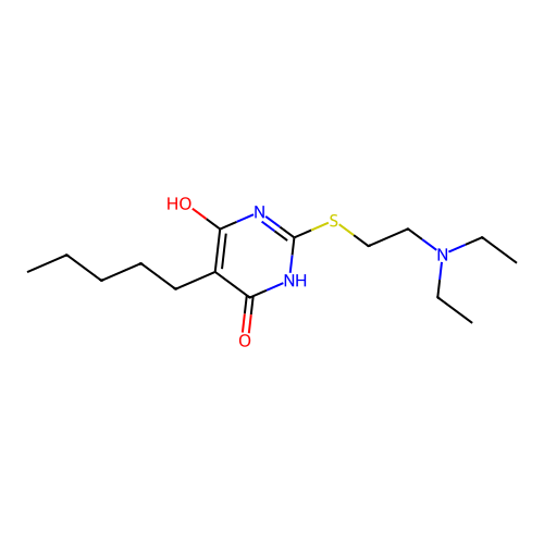 2-{[2-(Diethylamino)ethyl]sulfanyl}-5-pentylpyrimidine-4,6-diol structure