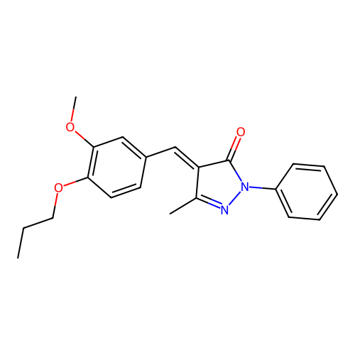 4-(3-methoxy-4-propoxybenzylidene)-5-methyl-2-phenyl-2,4-dihydro-3H-pyrazol-3-one structure