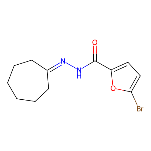5-bromo-N'-cycloheptylidene-2-furohydrazide structure
