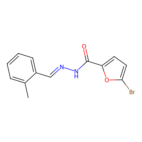 5-bromo-N-[(2-methylphenyl)methylideneamino]furan-2-carboxamide structure