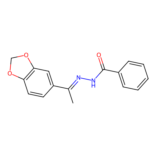 N-[1-(1,3-benzodioxol-5-yl)ethylideneamino]benzamide structure