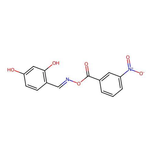 [(2,4-Dihydroxyphenyl)methylideneamino] 3-nitrobenzoate structure