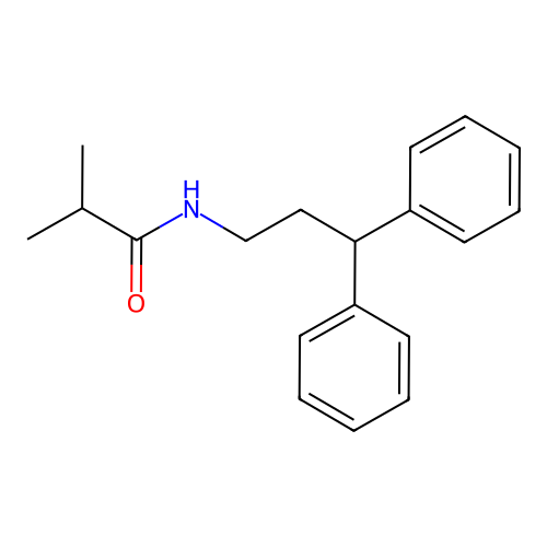 N-(3,3-diphenylpropyl)-2-methylpropanamide structure