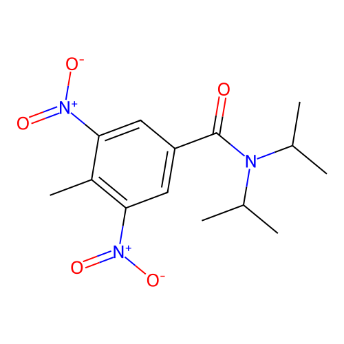 3,5-bisnitro-N,N-diisopropyl-4-methylbenzamide structure