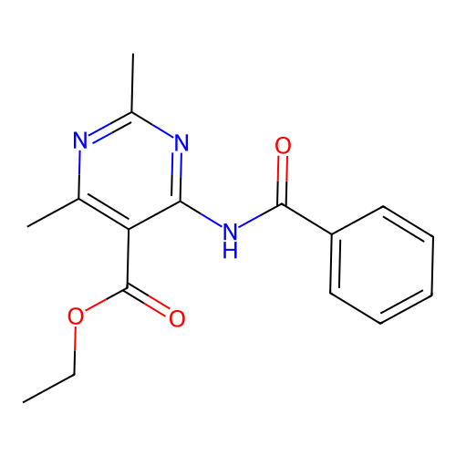 Ethyl 4-(benzoylamino)-2,6-dimethyl-5-pyrimidinecarboxylate structure