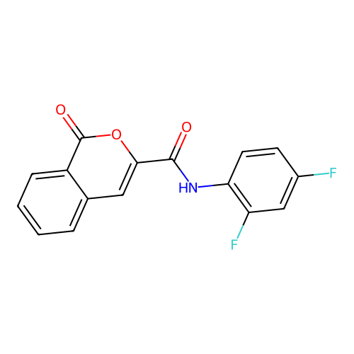 N-(2,4-difluorophenyl)-1-oxo-1H-isochromene-3-carboxamide structure