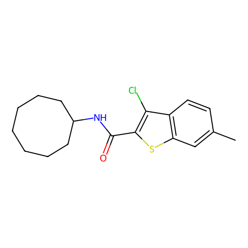 3-chloro-N-cyclooctyl-6-methyl-1-benzothiophene-2-carboxamide structure