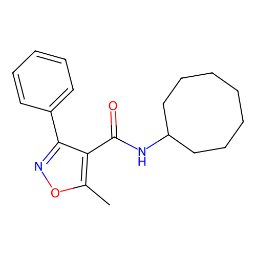 N-cyclooctyl-5-methyl-3-phenyl-1,2-oxazole-4-carboxamide structure