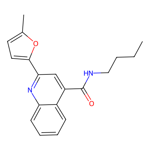 N-butyl-2-(5-methylfuran-2-yl)quinoline-4-carboxamide structure