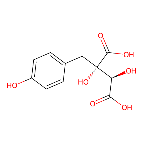 (2S,3R)-2,3-dihydroxy-2-[(4-hydroxyphenyl)methyl]butanedioic acid structure