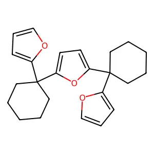 2,5-Bis[1-(furan-2-yl)cyclohexyl]furan structure