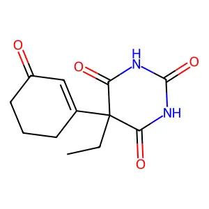 5-Ethyl-5-(3-oxy-1-cyclohexenyl)-hexahydropyrimidin-2,4,6-trione structure