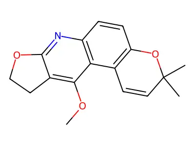11-Methoxy-3,3-dimethyl-3h-furo[2,3-b]pyrano[3,2-f]quinoline structure