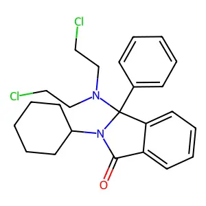 3-[Bis(2-chloroethyl)amino]-2-cyclohexyl-3-phenylisoindol-1-one structure