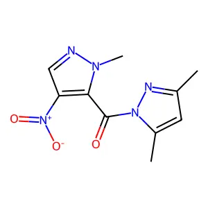 (3,5-Dimethylpyrazol-1-yl)-(2-methyl-4-nitropyrazol-3-yl)methanone structure