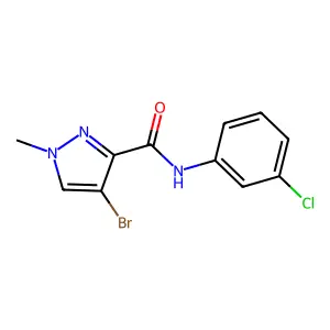 4-bromo-N-(3-chlorophenyl)-1-methyl-1H-pyrazole-3-carboxamide structure