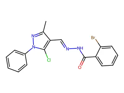 2-bromo-N'-[(E)-(5-chloro-3-methyl-1-phenyl-1H-pyrazol-4-yl)methylidene]benzohydrazide structure
