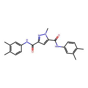 3-N,5-N-bis(3,4-dimethylphenyl)-1-methylpyrazole-3,5-dicarboxamide structure