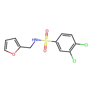 3,4-dichloro-N-(furan-2-ylmethyl)benzenesulfonamide structure