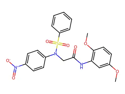 N-(2,5-dimethoxyphenyl)-2-[4-nitro(phenylsulfonyl)anilino]acetamide structure