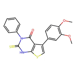 5-(3,4-dimethoxyphenyl)-2-mercapto-3-phenylthieno[2,3-d]pyrimidin-4(3H)-one structure